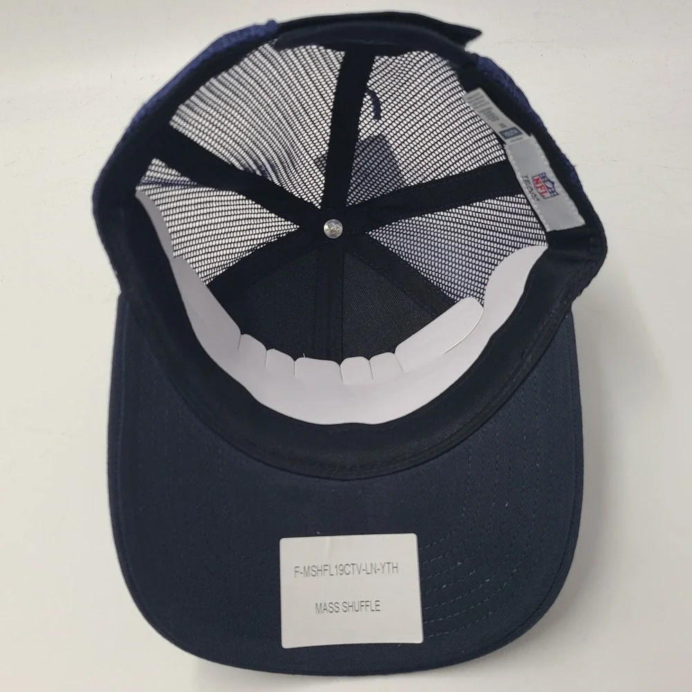 Youth New England Patriots Hat Adjustable Trucker Mesh NFL Team Apparel Blue NFL